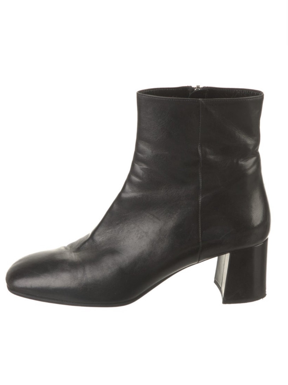 Prada Black Leather Ankle Boots 9.5
